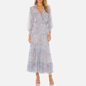 Misa Aydeniz Dress paisley tiered maxi womens Purple washed tile (small) chic